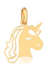 pretty unicorn yellow gold baby charm